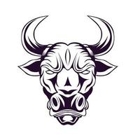 ilustración de cabeza de toro en estilo detallado vector