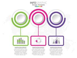 plantilla infográfica de gráfico de línea de tiempo con 3 pasos u opciones. vector