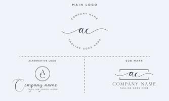 Initial handwriting signature logo premium vector. Hand lettering for designs vector