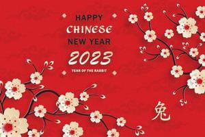 Happy Chinese New Year 2023 Rabbit Zodiac sign for the year of the Rabbit vector