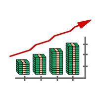 la ilustración del gráfico de finanzas está en una tendencia alcista, utilizada para aplicaciones generales.