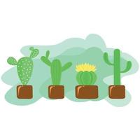 hermosa ilustración de cactus verde, utilizada para uso general vector