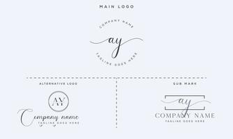 Initial handwriting signature logo premium vector. Hand lettering for designs vector