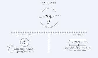 Initial handwriting signature logo premium vector. Hand lettering for designs vector