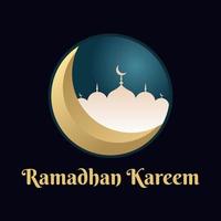 Ramadhan kareem islamic background with mosque. Month of fasting for Muslims. For greeting card posters, banners etc. vector