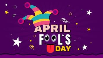 Happy April Fool's Day with colorful hat illustration concept and abstract background vector