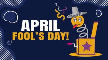 Happy April Fool's Day with colorful hat illustration concept and abstract background vector