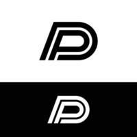 plantilla de diseño de logotipo inicial de monograma de letra pd pd dp. Adecuado para deportes generales, fitness, construcción, finanzas, empresas, negocios, tiendas corporativas, prendas de vestir en un diseño de logotipo de estilo moderno y sencillo. vector