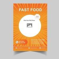 Food menu Flyer template design, vector template in A4 size, Restaurant menu template.