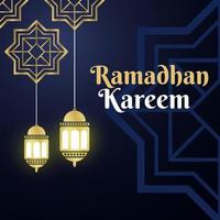 Illustration of Ramadan Mubarak greeting social media vector