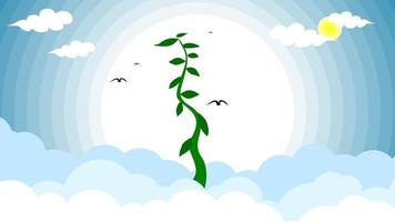 Trees grow tall through the clouds vector