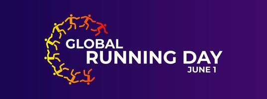 Global Running Day Concept Vector Design, June 1