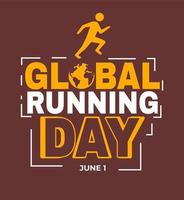 Global Running Day Concept Vector Design, June 1