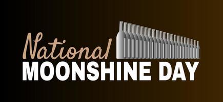 National Moonshine Day With Bottle and Text Illustration vector