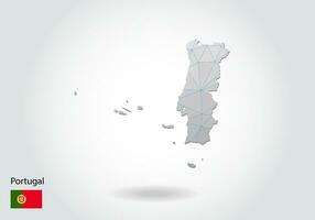 Zoom on Portugal Map and Flag. World Map. 10236063 Vector Art at