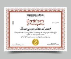 Certificate of Participation Template  Free Vector
