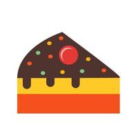 Cake Slice Flat Multicolor Icon vector