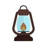 Oil Lamp Flat Multicolor Icon vector