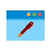 Edit Webpage Flat Multicolor Icon vector