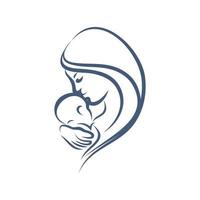 logotipo del bebé del día de la madre vector