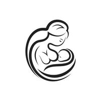 Mother day baby logo vector