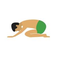 Hare Pose Flat Multicolor Icon vector