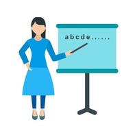 Woman Teaching Flat Multicolor Icon vector