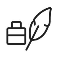 Feather Quill Line Icon vector