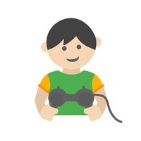 Playing Video Game Flat Multicolor Icon vector