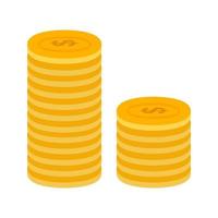 Stack of Coins Flat Multicolor Icon vector