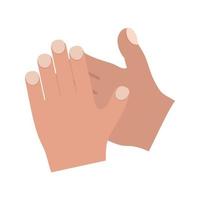 Clapping Hands Flat Multicolor Icon vector