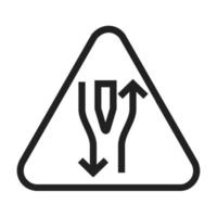 Double lane ahead Line Icon vector