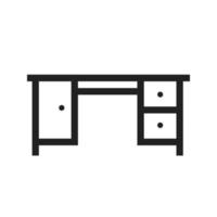 Table with Drawers II Line Icon vector