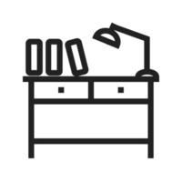 Studying Desk Line Icon vector