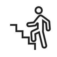 icono de línea de subir escaleras vector