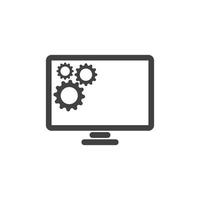 Computer monitor logo vector