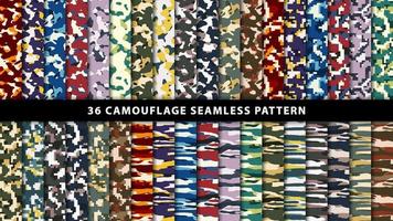 Collection military and army camouflage seamless pattern vector