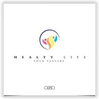 healthy life logo premium elegant template vector eps 10