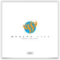 healthy life logo premium elegant template vector eps 10
