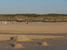 Sundown at the beach of Juist island photo