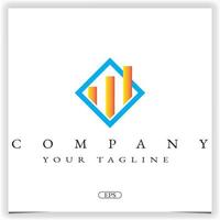 rectangle chart business logo premium elegant template vector eps 10