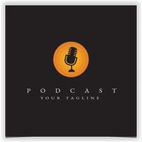 sun podcast logo premium elegante plantilla vector eps 10