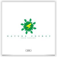 naturaleza energía logo premium elegante plantilla vector eps 10