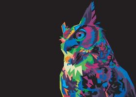 Colorful Owl Illustration vector pop art.
