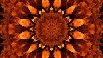 Kaleidoscopic view of fire burn video