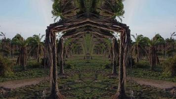 optique illusion sur palmier à huile sec video