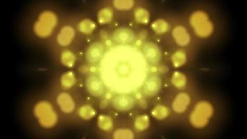 animação abstrata de caleidoscópio de ouro amarelo.