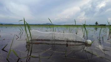 riflesso di una bottiglia di plastica trasparente video