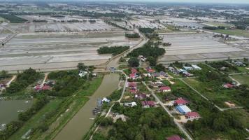 drohne schoss malaysisches dorf in der nähe der reisplantage video