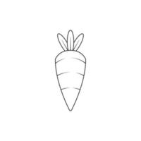 vector de icono de contorno de zanahoria
